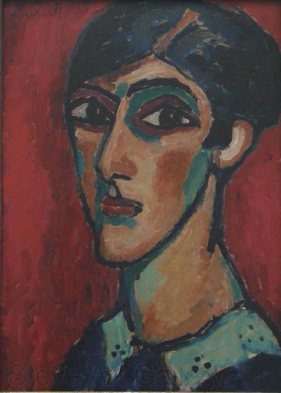 Alexej von Jawlensky Langlicher Kopf in Braunrot